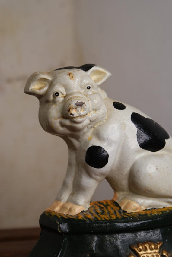 Vintage Cast Iron Pig Door Stop