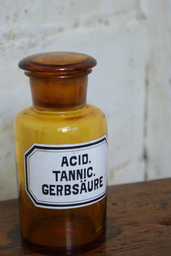 Mid Century Amber Apothecary Bottle