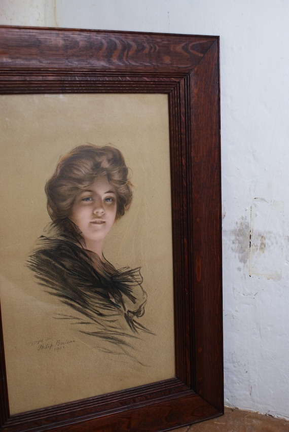 Art Nouveau Lithograph Titled 'Peggy' By Phillip Boileau 1903