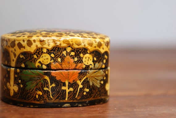Miniature Kashmiri Papier Mache Trinket Box