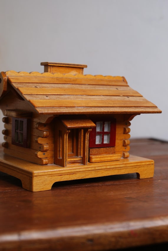Swiss Chalet Folk Art Money Box