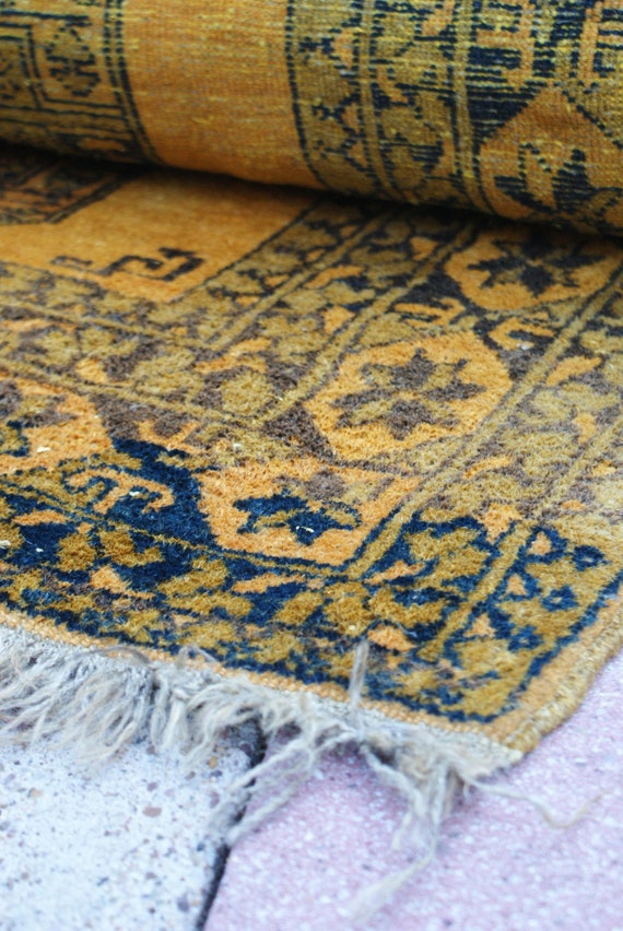 Genuine 1960's Golden Bokhara Rug