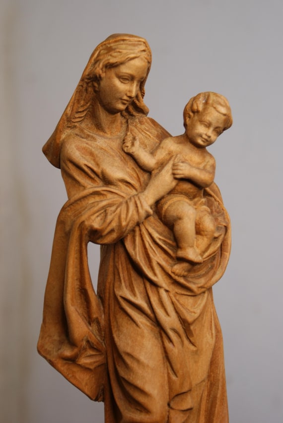 Mid Century Madonna and Child by W.u M Heinzeller, Oberammergau, Germany
