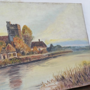 Early 20th Century Unframed Oil on Canvas Signed A.B