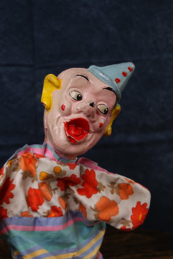 1950's Childs Clown Finger Puppet