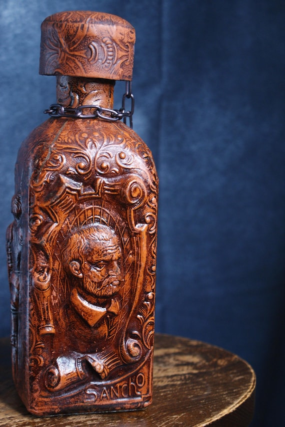 Vintage Spanish Leather Wrapped Decanter