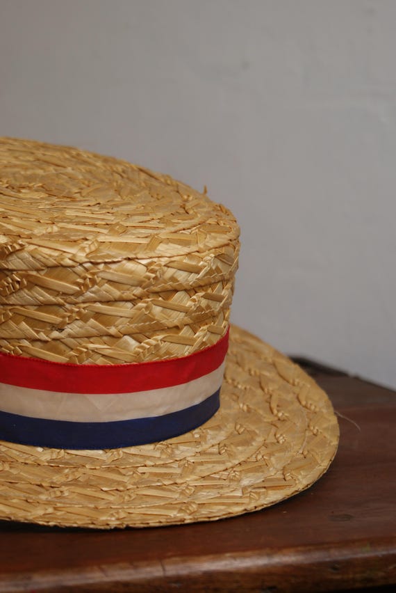 British Made Vintage Straw Boater Hat