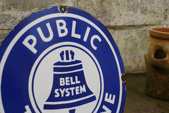 Vintage American 'Bell System Public Telephone' Sign