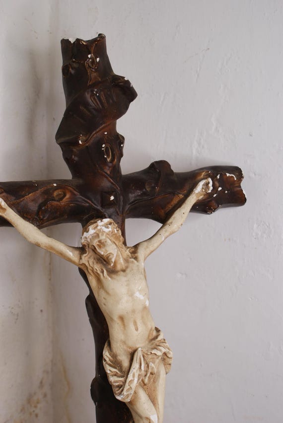 French Plaster Crucifix