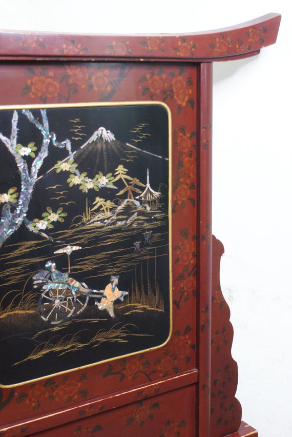 Late 19th Century Meiji Period Japanese Lacquered and Shibayama Fire Screen