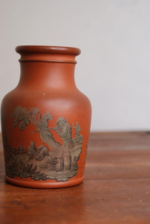 English C.1856 Prattware Hunting Scene Meat Pot