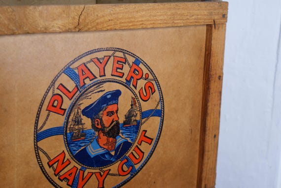 Mid Century Player's Navy Cut Shipping Crate