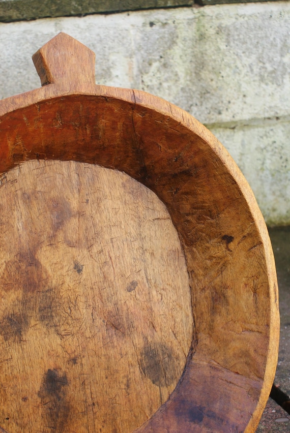 Large Antique Rustic Indian Parat Bowl