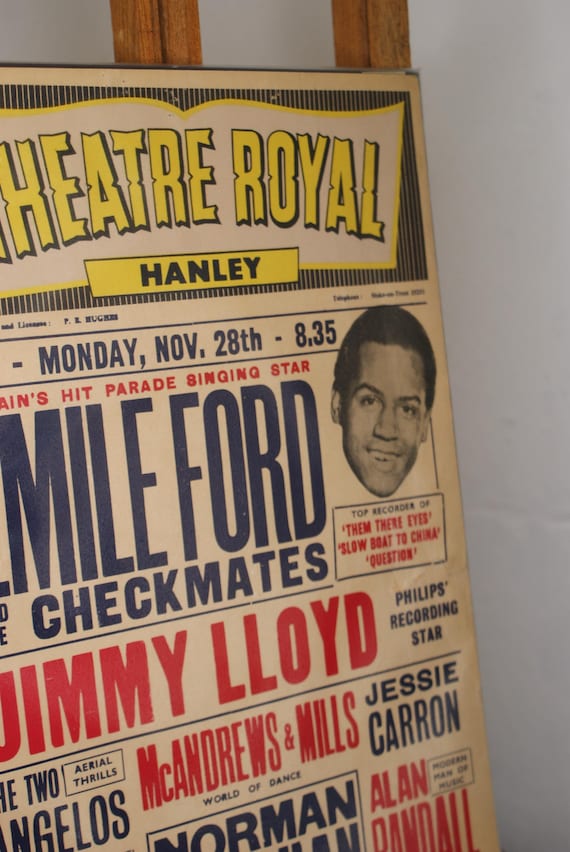 Unframed Original 1960's Poster From Theatre Royal Hanley, Stoke-on-Trent