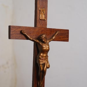 Mid Century Stepped Base Freestanding Crucifix