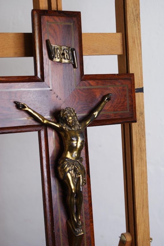 Large Mid Century French Crucifix