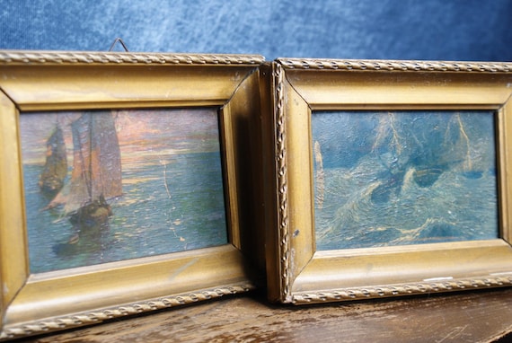 A Pair of Miniature Framed Oil Paintings