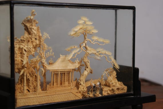 20th Century Chinese Cork Diorama