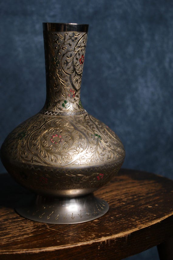 Vintage Metal Indian Vase