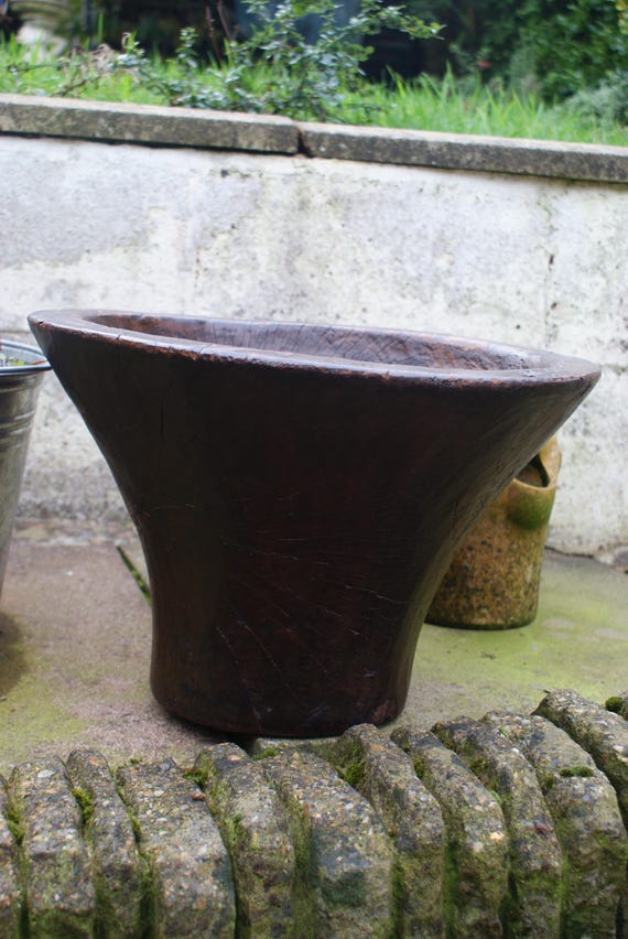 Large African Hand Carved Burl Bowl