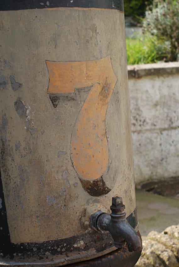 Oil Drum Hand Painted With a Number 7