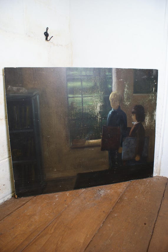 Les écoliers by Robert Ladou Oil on Board