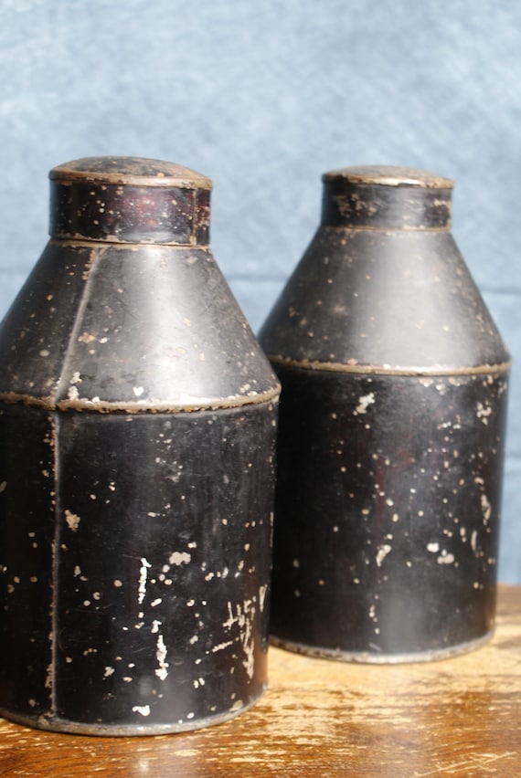 Antique Toleware Tea Cannister