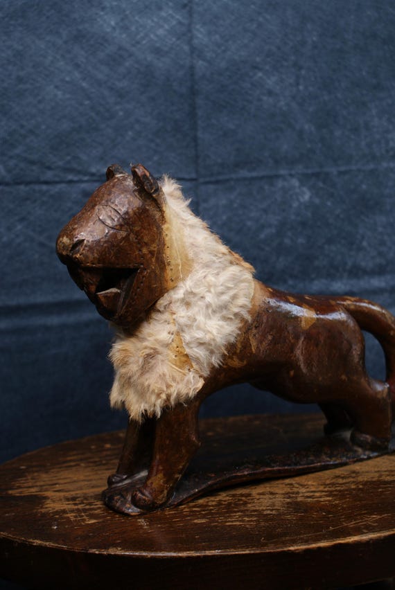 Carved Folk Art Lion