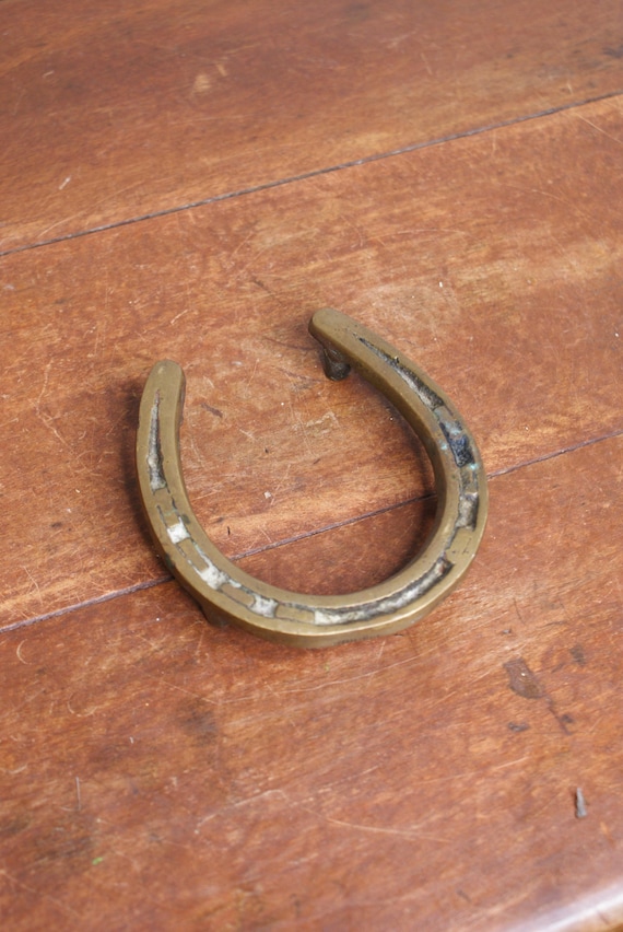 Small Vintage Brass Lucky Horse Shoe
