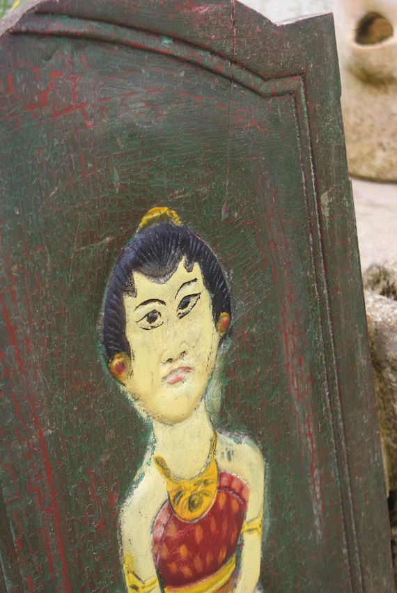 Vintage Hand Painted Salvaged Solid Wood Door