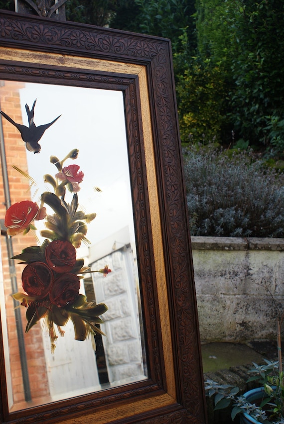 Mid Century Hand Painted and Signed Gypsy Mirror