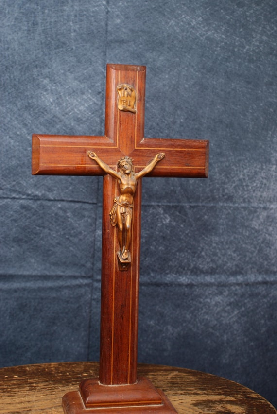 French Standing Crucifix On a Stepped Base
