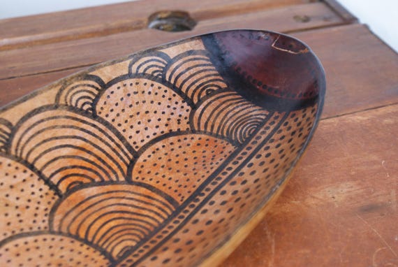 Hand Carved and Painted Decorative African Bowl