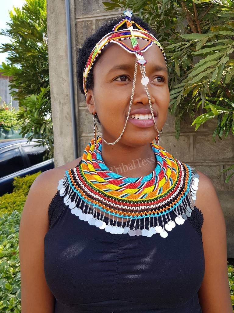 Joyería de boda Maasai collar boda africano - Etsy España