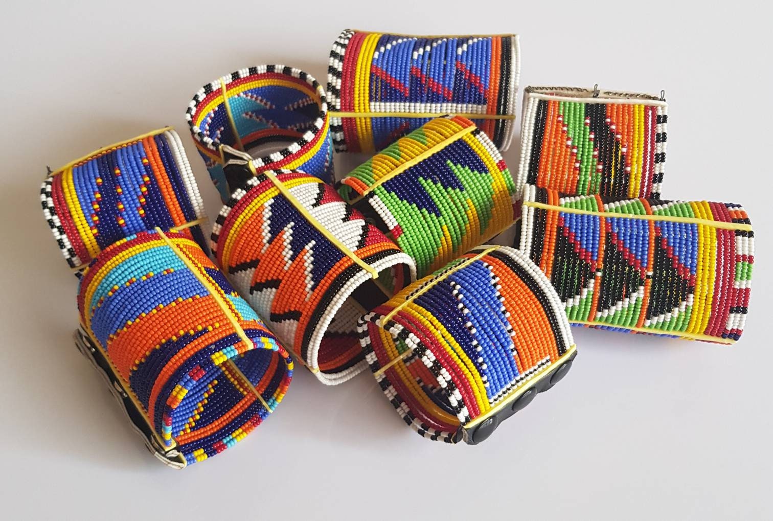 Leather beaded bracelet , Maasai wedding bracelet , Long beaded bracele -  Afrikrea