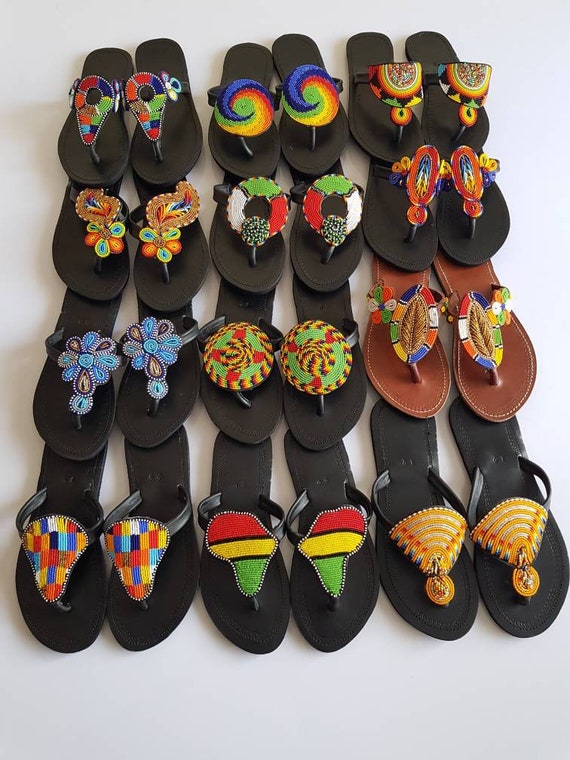 Wholesale African Maasai Sandals Assorted African Sandals - Etsy Sweden