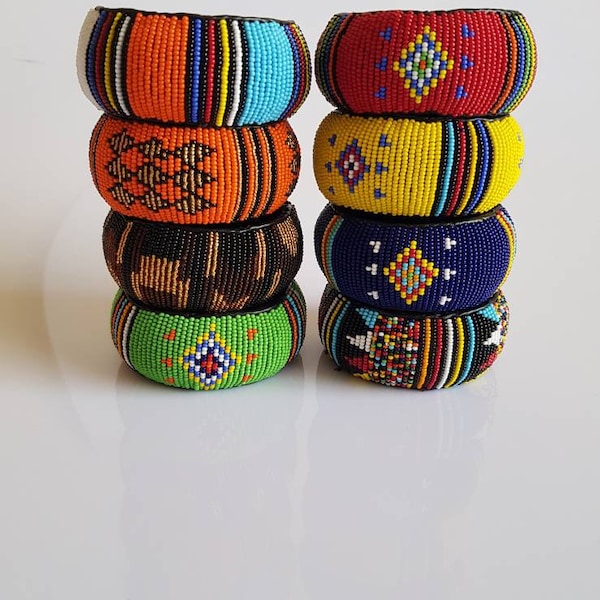 Pulseras africanas, pulseras de cuentas para mujer, pulseras de cuentas zulú, pulseras variadas, 8 pulseras