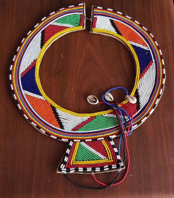 Yellow African beaded collar necklace African ceremonial necklace Maasai  jewelry, Handmade By Naruki Crafts | Discovered