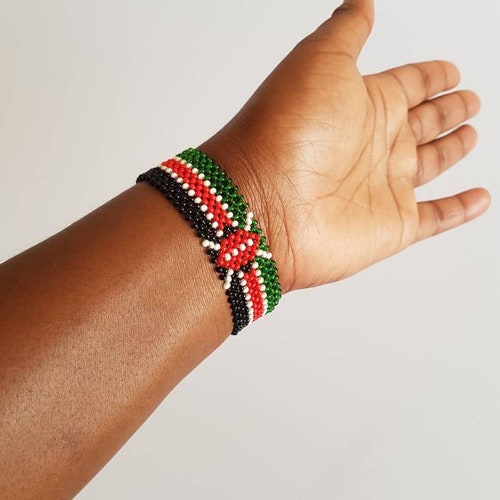 Personalized Kenyan Flag Bracelet Etsy
