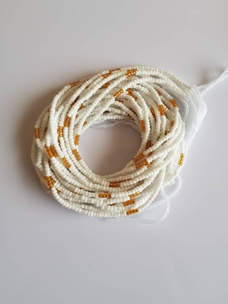 African tie on waist beads Tummy beads Colorful waist beads Etsy