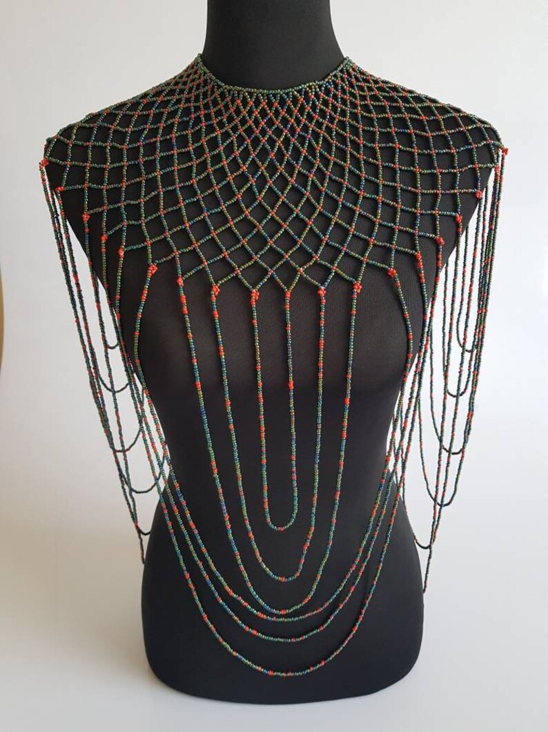 African wedding necklace African beaded necklace African wedding necklace Off shoulder necklace |