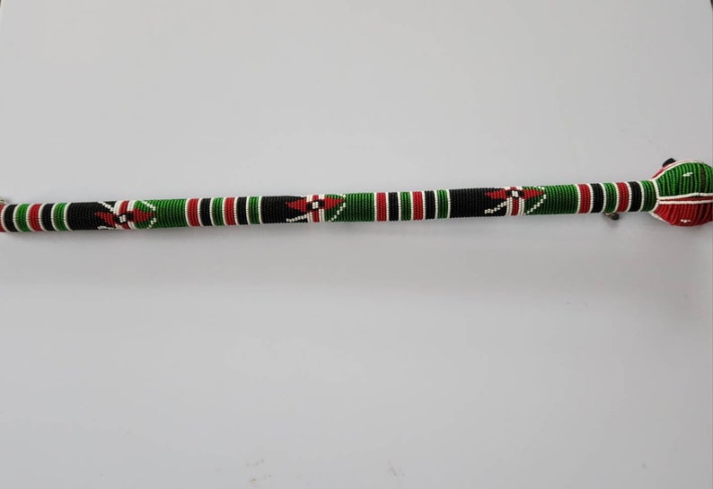 Kenyan Maasai Rungu Walking Stick Beaded Talking Stick Etsy