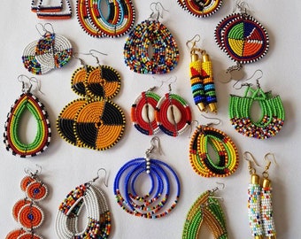 earrings / assorted earrings / maasai earrings / 17 pcs earrings / mixed jewelry