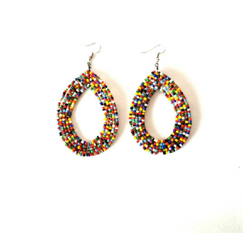 Mixed bead earrings, earrings for women, African earrings, beade Mixed bead earrings, earrings for women, African earrings, beade