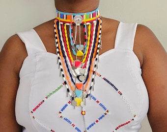 ON SALE! Clearance maasai necklace, Colorful necklace for women, African beaded necklace.