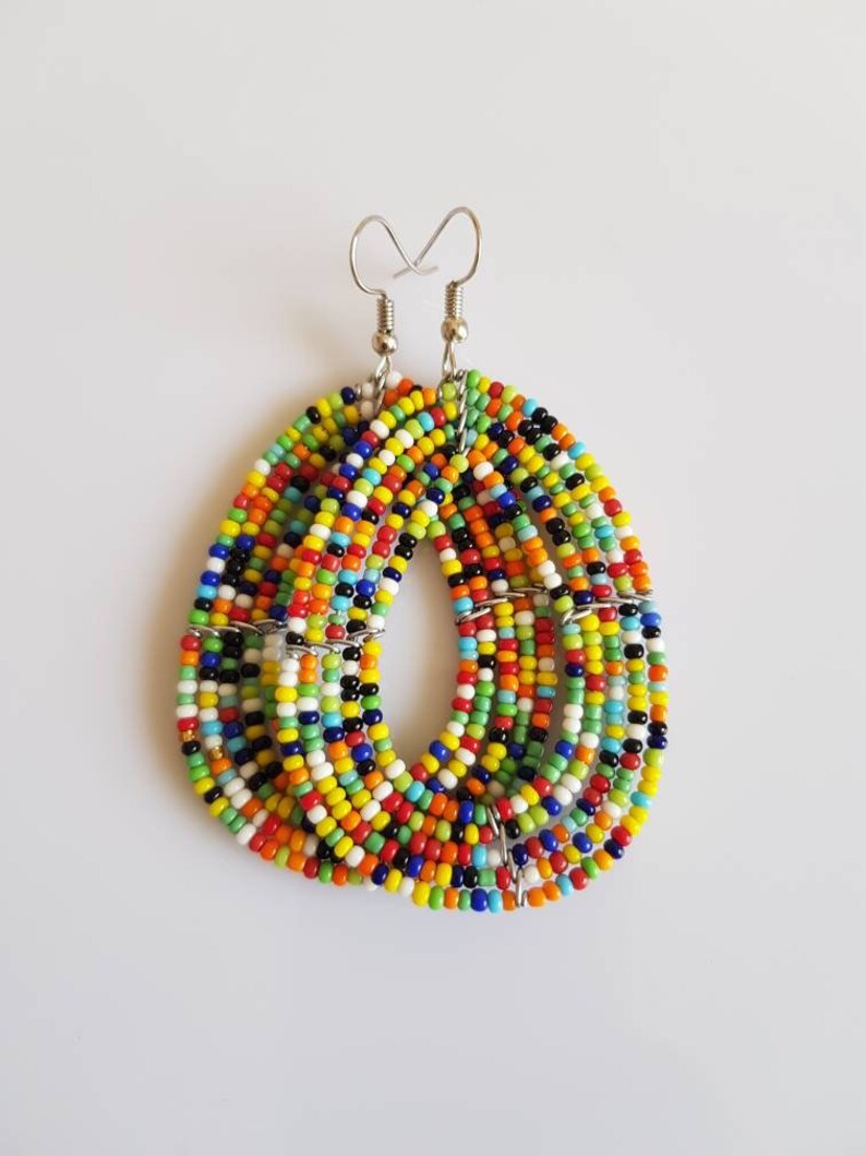 Maasai Beaded Earrings - Colorful Handcrafted African Jewelry