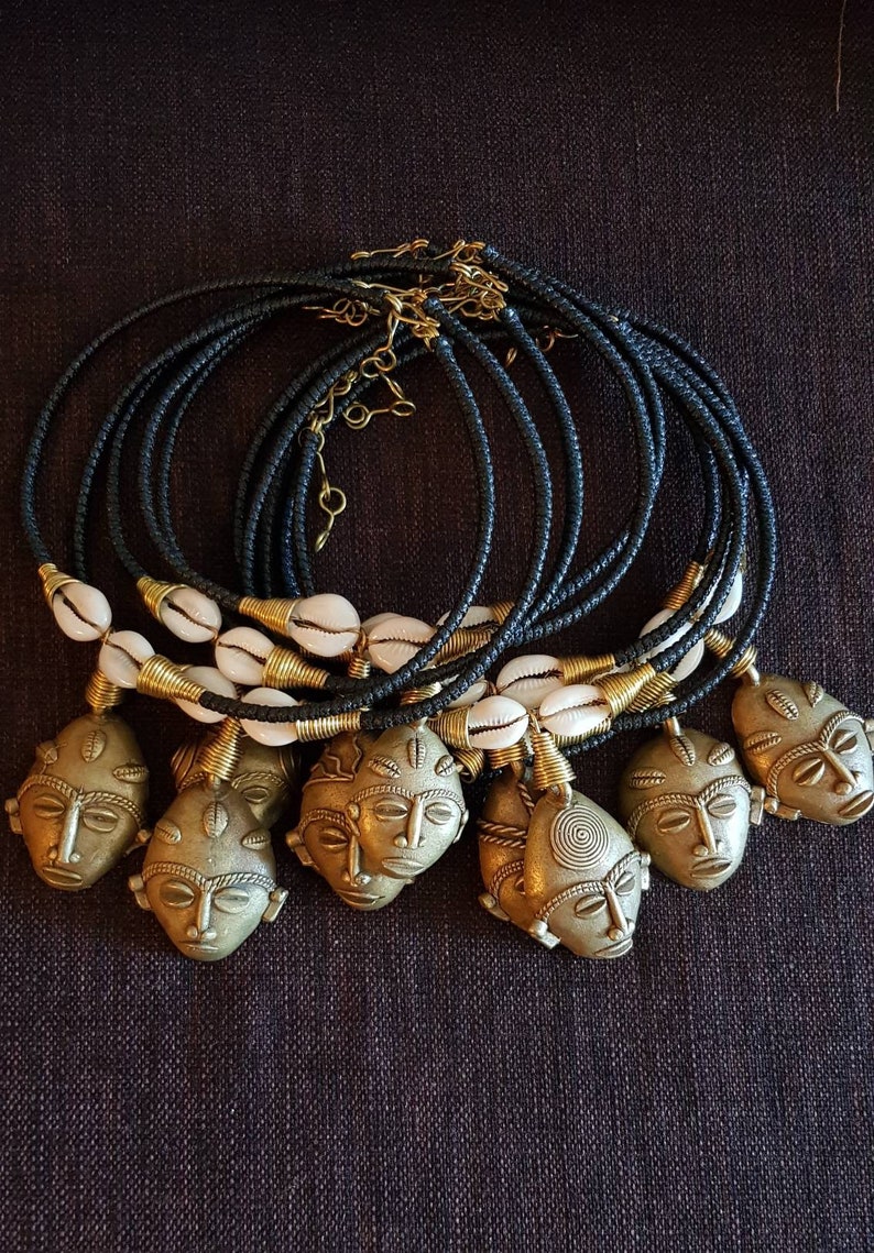 10 African Mask Necklaces African Shell Necklace African Etsy