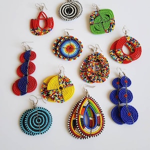 African maasai earrings , Assorted beaded earrings for women , Maasai women earrings , Maasai earrings wholesale.