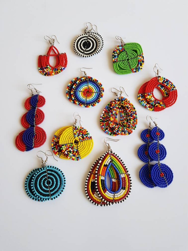 African Maasai Earrings Assorted Beaded Earrings for Women Etsy