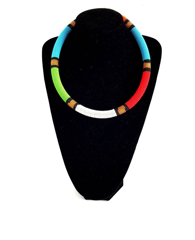 Beaded Necklace Beaded Head Jewelry Head Necklace Colorful Etsy